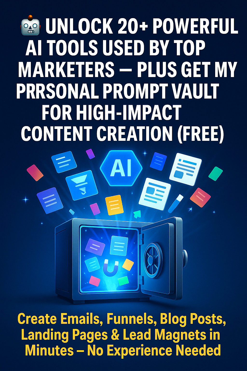 🧠 Image Prompt #4: “Spiritual Marketing Awakening”
Prompt:
A levitating treasure chest surrounded by soft golden light, above a person kneeling in awe or amazement. The box emits rays of light and floating symbols (like email, funnels, graphs — but blurred). The expression on the person’s face shows revelation. The phrase “Unlock the Content!” floats above like a divine message.